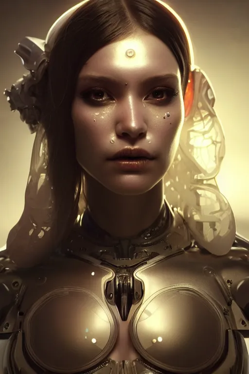 Prompt: ultra detailed beautiful female android [ in tears ]!!!, scifi, fantasy, octane render, dia de los muertos!!, global illumination, intricate concept art, unreal engine, 8 k, art by artgerm and michael welan and dzo kuciara and greg rutkowski and alphonse mucha and loish and wlop