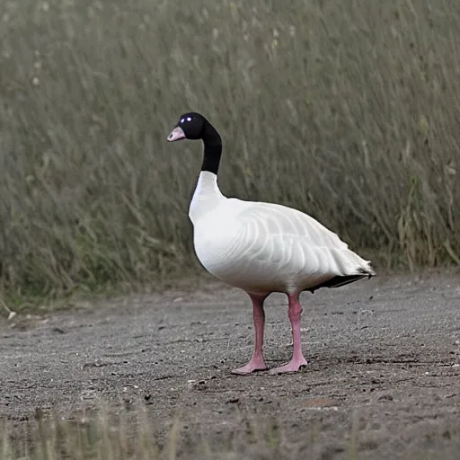 Prompt: a goose wearing knight armor