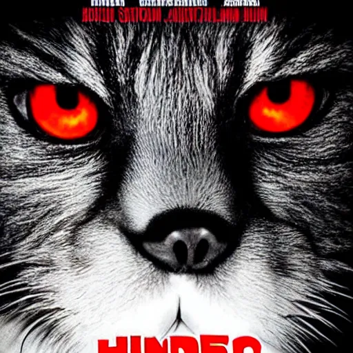 Prompt: a movie poster of You lying in bed, trying to get to sleep, when you hear a scratching noise coming from the other side of the room. You try to ignore it, but the noise gets louder and more persistent until you finally sit up and look over to see a large, furry creature with glowing red eyes standing at the edge of your bed, looking at you hungrily, 8k, surrealistic digital still image, in the style of Keith Thompson and Michael Whelan