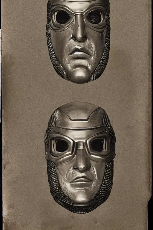 Prompt: snake eyes from g. i. joe, portrait, full body, symmetrical features, silver iodide, 1 8 8 0 photograph, sepia tone, aged paper, sergio leone, master prime lenses, cinematic