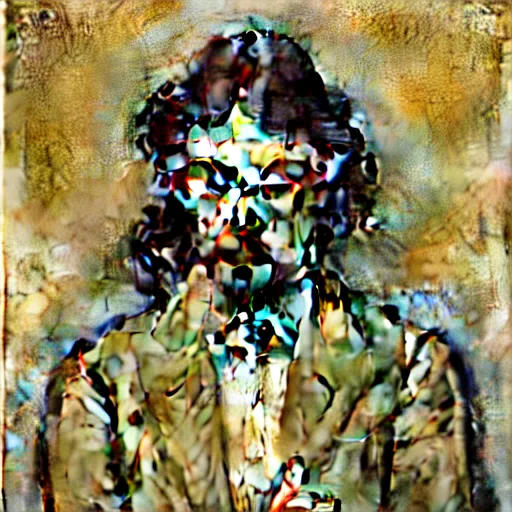 Image similar to realistic extremely detailed portrait painting of. an average. man with his. briefcase .in his. left hand . by Jean Delville, Amano, Yves Tanguy, Alphonse Mucha, Ernst Haeckel, Edward Robert Hughes, Roger Dean, pale muted pastel moody colors, gold eyes