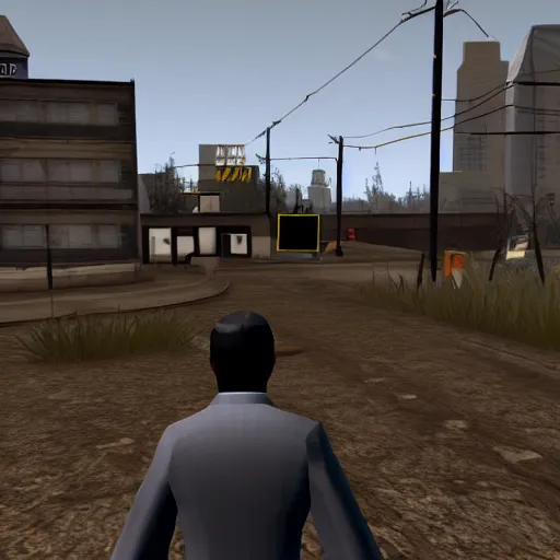 Image similar to screenshot of half - life 2 city 1 7 videogame featuring obama wearing combine uniform