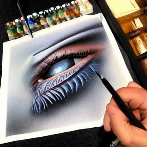 Image similar to ultra realistic airbrush art by masao saito