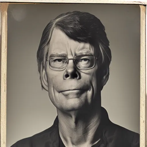 Image similar to stephen king, tintype