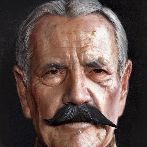 Image similar to portrait of a man by Greg Rutkowski, the grand admiral of the galactic alliance, a man in his 70s, short hair with a mustache, impeccable military composure, wearing the military uniform of the galactic alliance, Star Wars Expanded Universe, highly detailed portrait, digital painting, artstation, concept art, smooth, sharp foccus ilustration, Artstation HQ