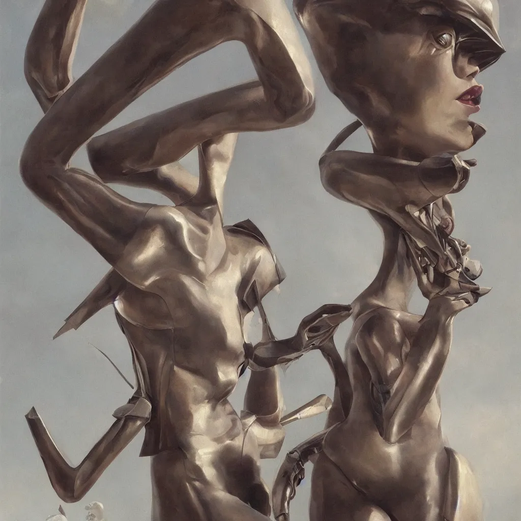 Image similar to photorealistic portrait depiction of a beautiful alien femme biology, latex domme, extraterrestrial, sharp focus, by james gurney, by corbusier, by greg rutkowski, ornate painting, high quality