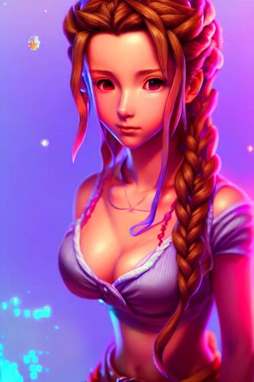 Prompt: subsurface scattering, aerith, beautiful detailed pixelart by albertov, intricate details, beautiful, dithered gradients, volumetric lighting, cgsociety, artstation, smooth, sharp focus, 2 d illustration, amazing art by dan mumford, old school computer game graphics, crpg, d & d, pixel art