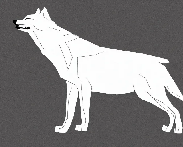 Prompt: professional digital art of a full-body outline of a wolf, extremely simple, no color, high quality, HD, 8K,