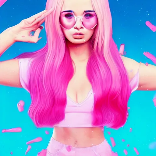 Prompt: cinematic, epic, kim petras bubblegum pink pop album cover, out of this world, interdimensional, artstation, cgsociety