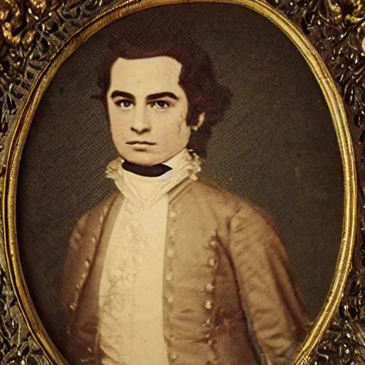 Prompt: 1800s photograph of ben shapiro in baroque clothing, highly detailed, faded, stained, cracked