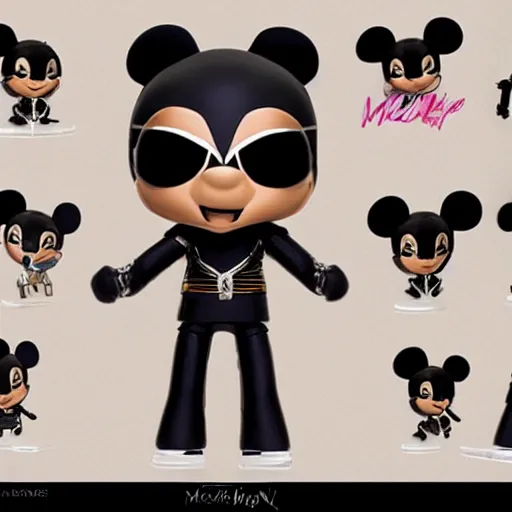 Image similar to single michael jackson, michael jackson, black panther, michael jackson, michael jackson, michael jackson, michael jackson, michael jackson, ( ( ( mickey mouse ) ) ), nendroid, stephen bliss style