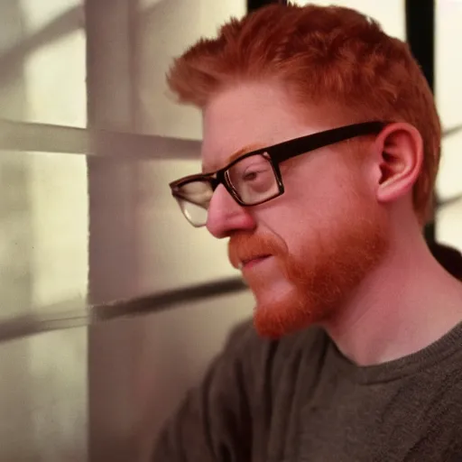 Prompt: color 35mm film still of Anthony Rapp, figure portrait