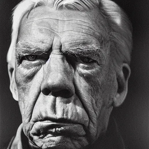 Prompt: gothic vanishing detailed portrait of lee marvin at elderly age of 1 0 5