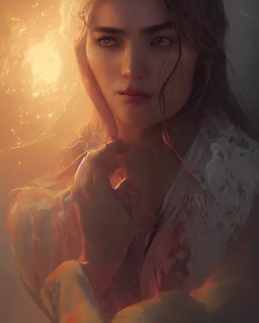 Prompt: illustration of a woman entranced bewitched mesmerized hypnotized, portrait by artgerm and wlop and greg rutkowski, digital art, highly detailed, dynamic lighting, cinematic composition, concept art, sharp focus, colorful, photorealistic, 8 k