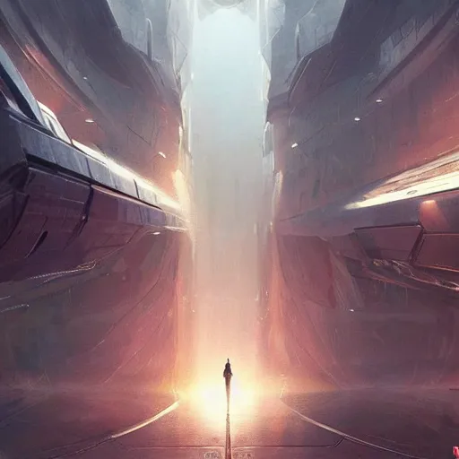 Image similar to concept art by greg rutkowski, a tall and slender man preparing to activate the ship's self - destruct sequence, claustrophobic and futuristic environment, scifi, detailed and intricate environment, high technology, highly detailed portrait, digital painting, artstation, concept art, smooth, sharp foccus ilustration, artstation hq.