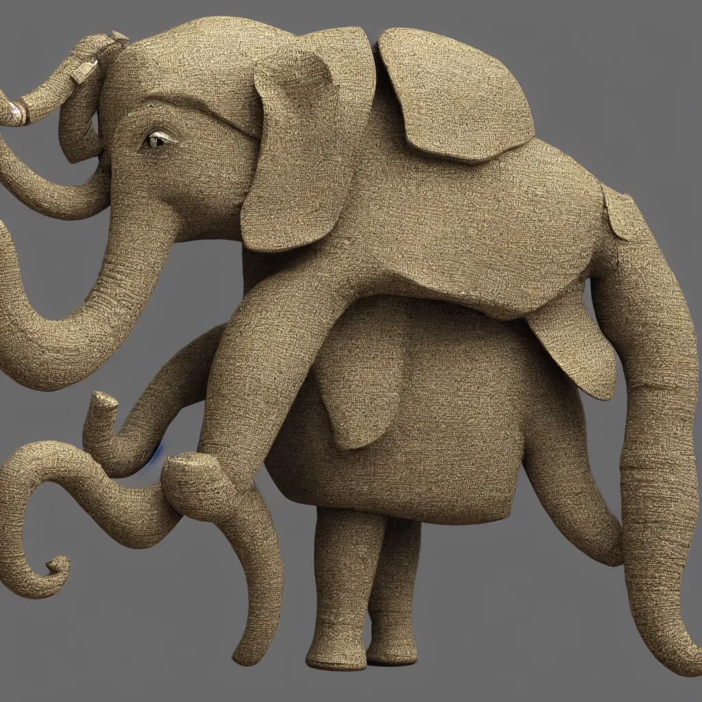 Image similar to 3 d render of a beautiful decorated robotic elephant