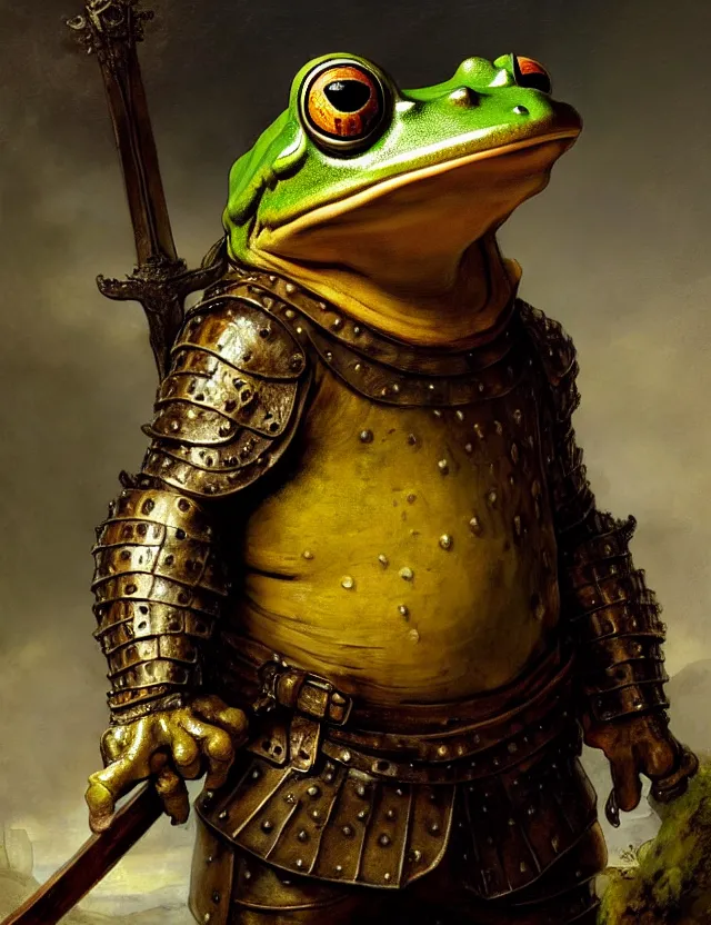 anthropomorphic bipedal frog that is wearing full iron | Stable ...