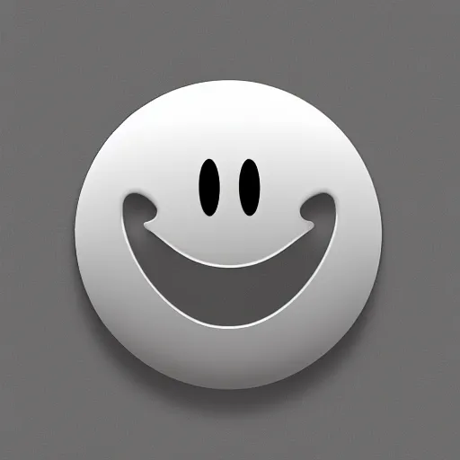 Image similar to grey smiley icon, white background, 2 d, high detailed