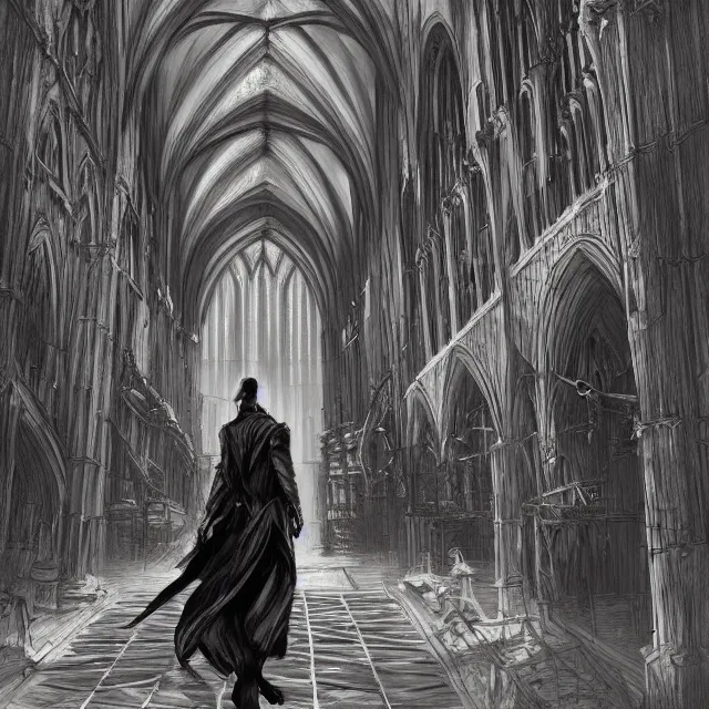 Prompt: a artist's concept art of kredik shaw, mistborn, gothic architecture, enrich, victor