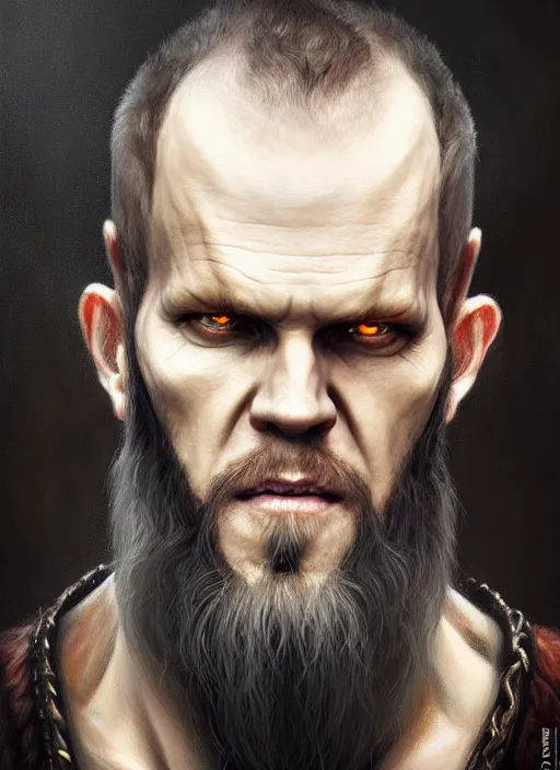 Prompt: a _ fantasy _ style _ portrait _ painting _ of floki, wicked, oil _ painting _ unreal _ 5 _ daz. _ rpg _ portrait _ extremely _ detailed _ artgerm _ greg _ rutkowski _ greg