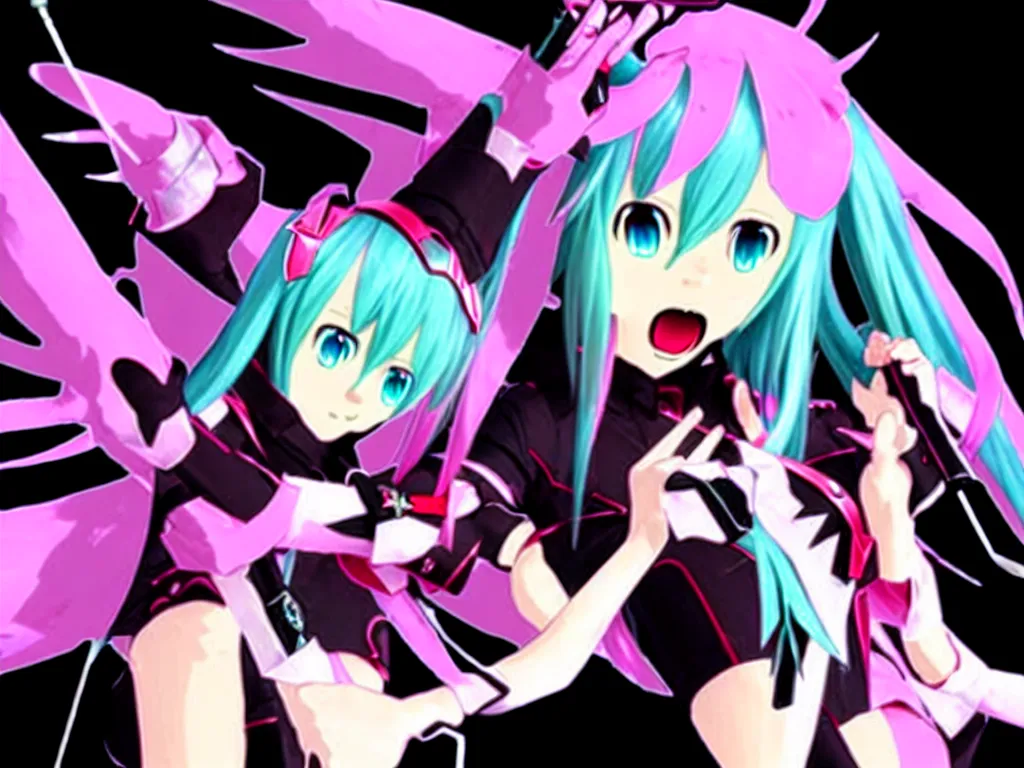 Image similar to vocaloid singer hatsune miku as the devil