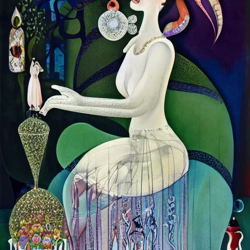 Image similar to a Hungarian portrait of a Queen, by Marcel Jankowicz, by Kay Nielsen, by Mary Blair, by Georgia o Keeffe, screenshot, fairy tale, dark fantasy