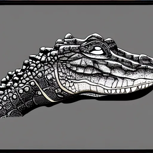 Image similar to crocodile minimal symmetric painting by afshar petros and aoshima chiho, matte background, sharp contours, minimalist trending on artstation