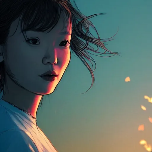 Image similar to portrait of jeon so min, falling in love, glowing with heart aura. sharp focus, cinematic pose, cinematic lighting, unreal engine render. art by josan gonzales and moebius and deathburger.