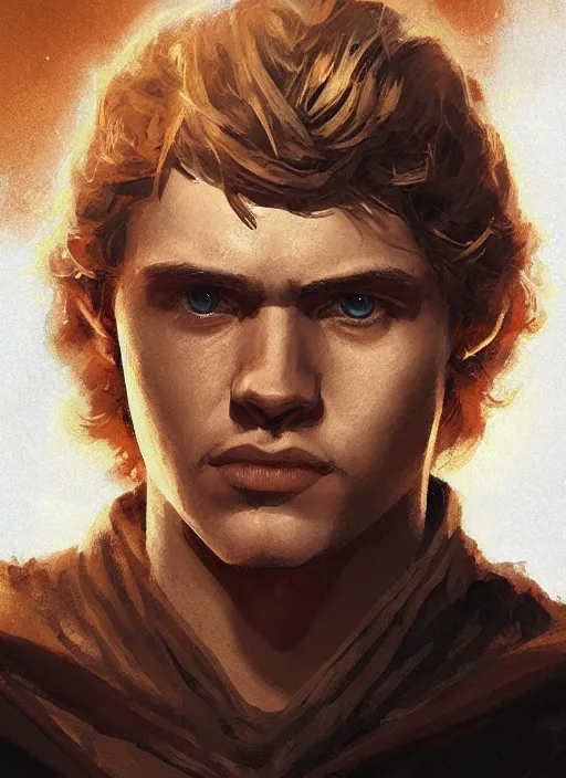 Image similar to highly detailed comic style portrait of anakin skywalker as a sith, by greg rutkowski, global illumination, radiant light