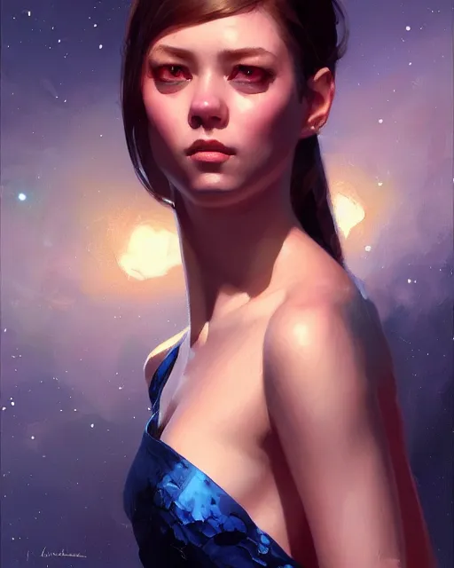 Image similar to a potrait of a space fanstasy cat, fine details. night setting. realistic shaded lighting poster by ilya kuvshinov katsuhiro, artgerm, jeremy lipkin and michael garmash, unreal engine, radiant light, detailed and intricate environment, digital art, trending on art station