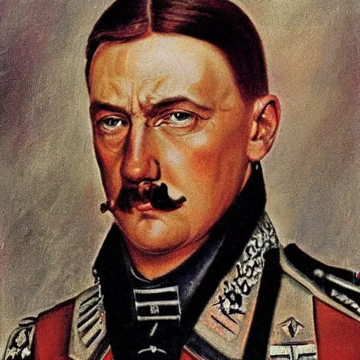 Prompt: portrait of gigachad, by adolf hitler