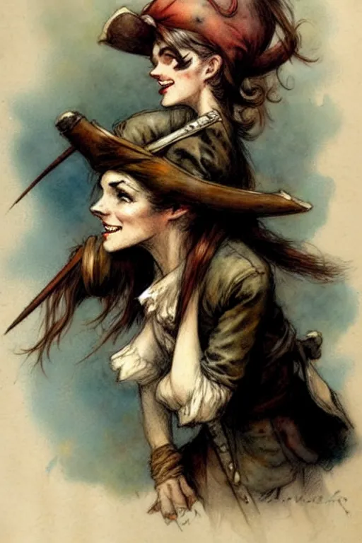 Image similar to (((((1950s pirate wench . muted colors.))))) by Jean-Baptiste Monge !!!!!!!!!!!!!!!!!!!!!!!!!!!