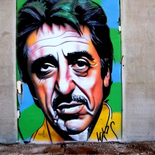 Image similar to graffiti of al pacino