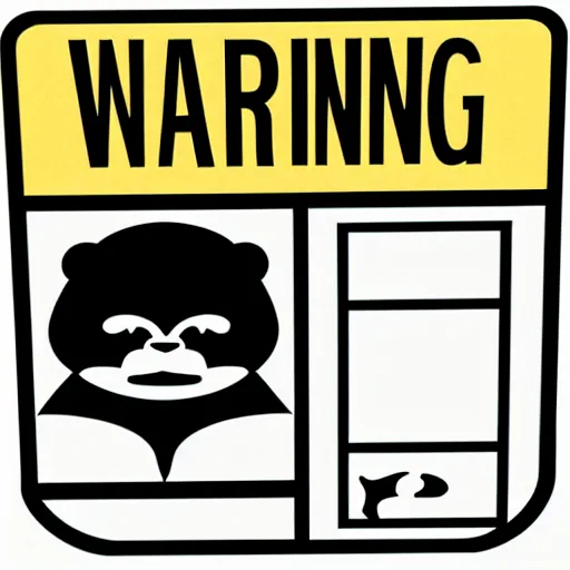 Image similar to warning sign with a vector graphic of a monkey in a tuxedo,