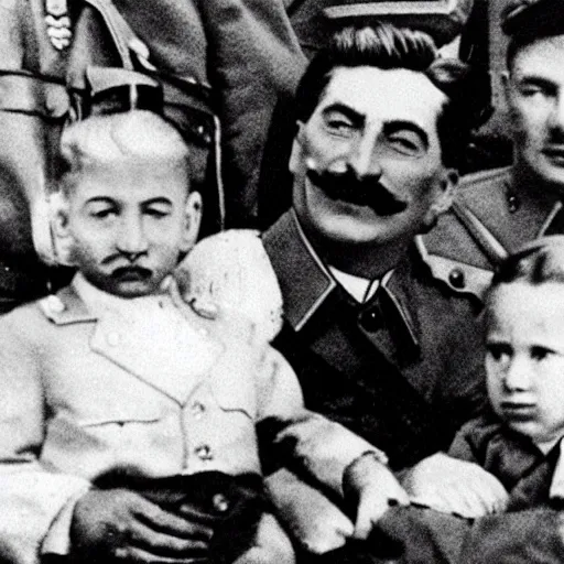 Image similar to josef stalin is eating children
