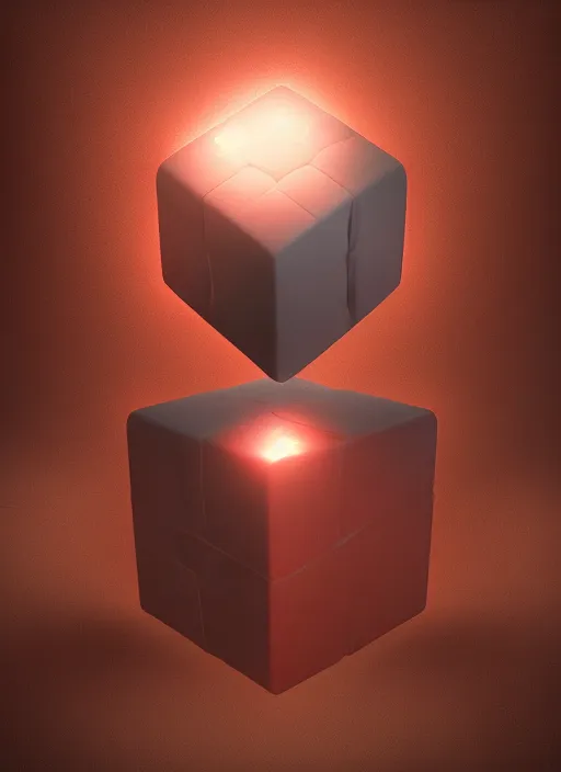 Prompt: A god with a Cube for a head. Octane render, artstation