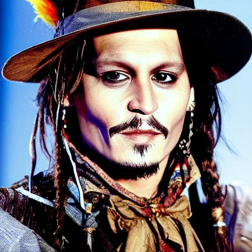 Image similar to Johnny Depp as the Scarecrow from The Wizard of Oz