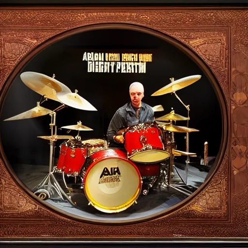 Image similar to arabian Neil Peart playing drums, highly detailed, realistic, soft lighting, wide angle