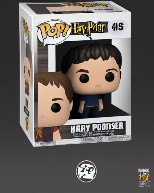 Image similar to full body 3d render of Harry Potter as a funko pop, studio lighting, white background, blender, trending on artstation, 8k, highly detailed