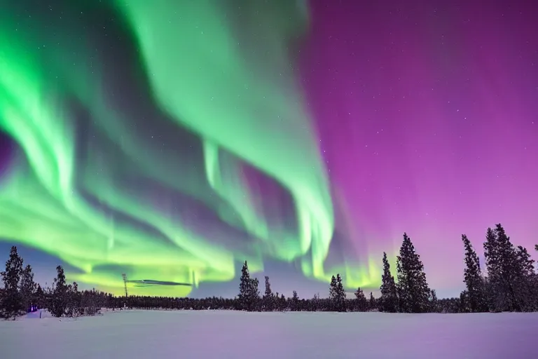 Prompt: aurora borealis, northern light, sky, hasselblad, northern sweden,
