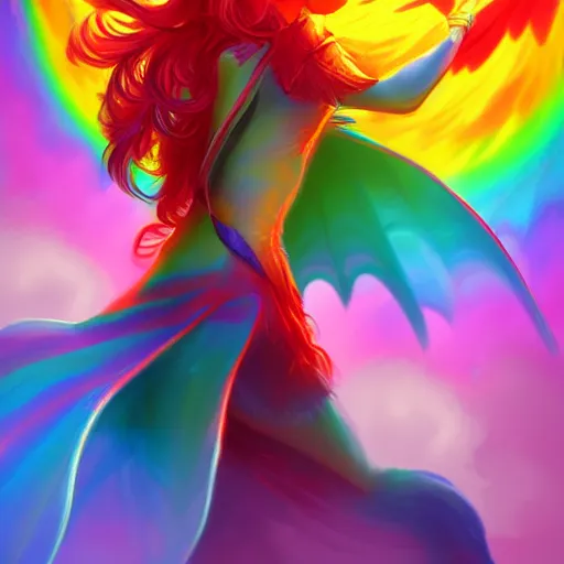 Prompt: rainbow colorful magic phoenix, trending on artstation, cgsociety, artgerm