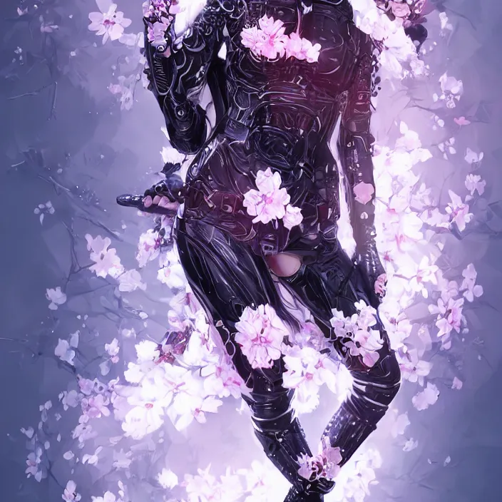 Prompt: a photograpic portrait of a anthropomorphic bjork cherry - blossom wearing futuristic black cyber outfit, fantasy, intricate, elegant, highly detailed, digital painting, artstation, concept art, smooth, sharp focus, illustration, art by artgerm