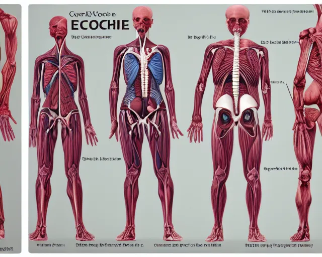 Prompt: Écorché anatomy