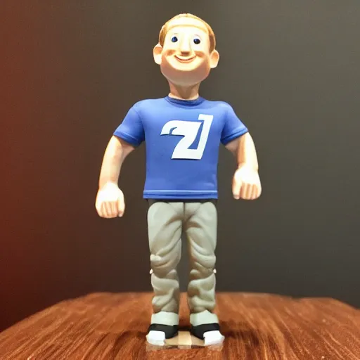 Prompt: mark zuckerberg figurine bobble head with product description