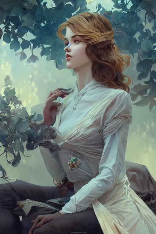 Image similar to ultra realistic illustration, mid century european girl, eclectic, elegant, highly detailed, digital painting, concept art, smooth, sharp focus, illustration, art by artgerm and greg rutkowski and alphonse mucha