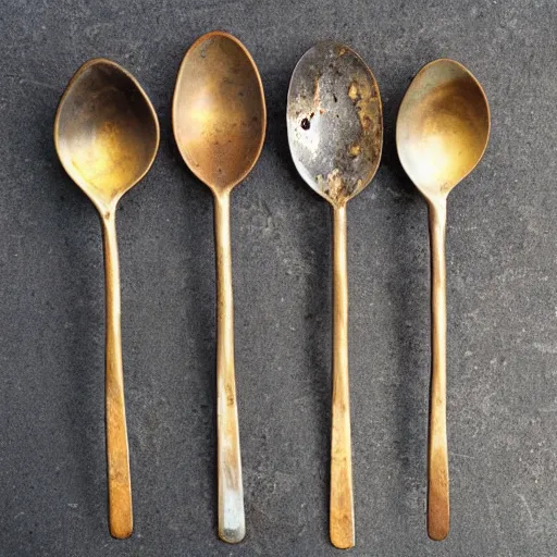 Prompt: rusty spoon collection