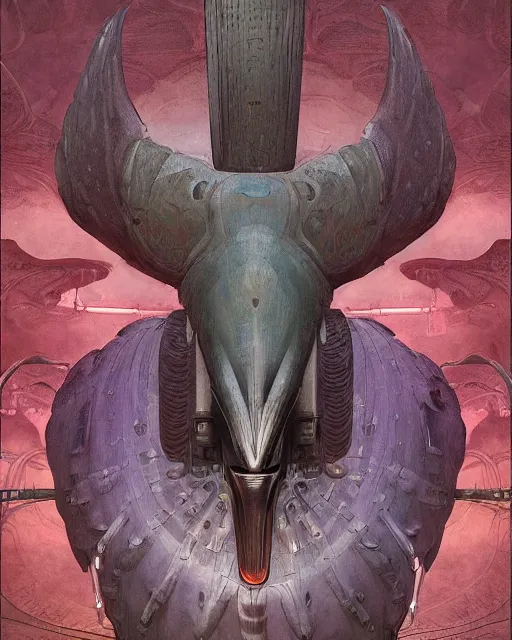 Image similar to digital painting of an ominous mechanical rooster, by wayne barlowe and bob pepper, dieselpunk, highly detailed, intricate, sharp focus, portrait, talons, anatomy, studio ghibli color scheme, tarot card