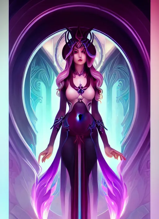 Prompt: symmetry!! portrait of beautiful female character coven ahri, league of legends art, dark atmosphere, purple fire, glowing lights!! intricate, elegant, highly detailed, digital painting, artstation, vector behance hd jartgerm and greg rutkowski and alphonse mucha, hd, 3 2 k