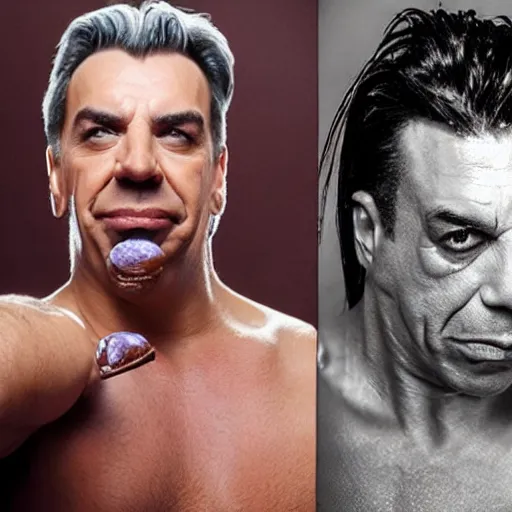 Prompt: chocolate bar in shape of till lindemann