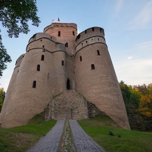 Prompt: Photo of Gediminas castle in Vilnius